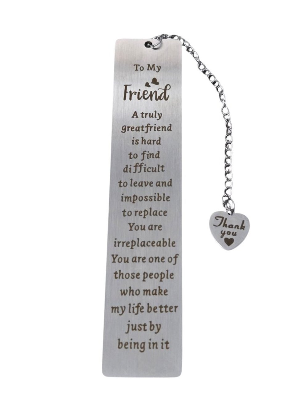 3/$20 NIP | To My Friend Engraved Metal Bookmark Heart Charm & Gift Box
